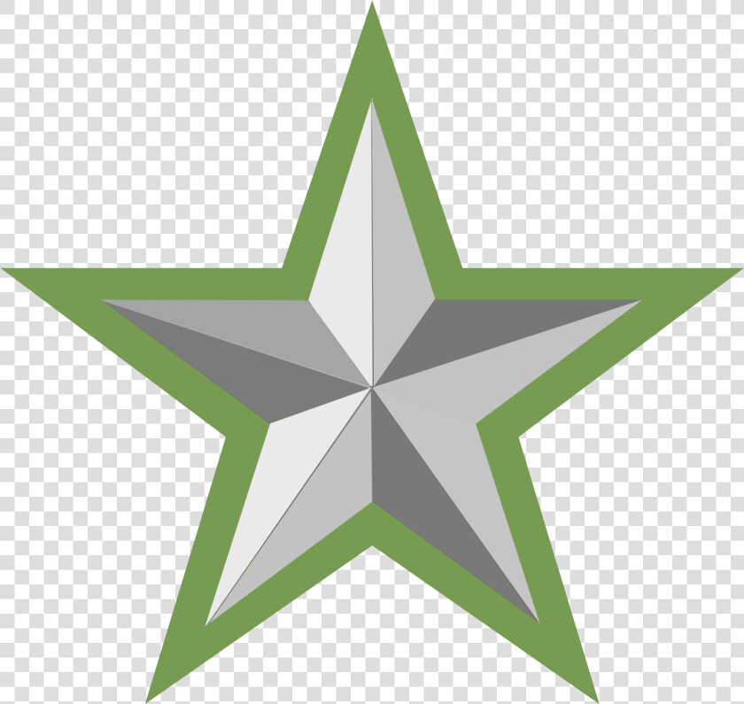 Silver Star With Green Border   Red And Yellow Stars  HD Png DownloadTransparent PNG