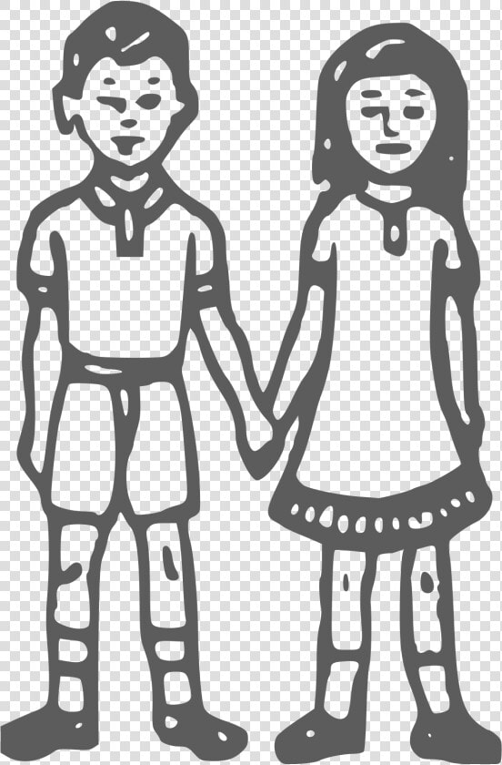 Boys And Girls Clipart Black And White  HD Png DownloadTransparent PNG