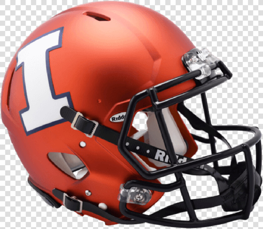 Riddell Ncaa Illinois Fighting Illini 2017 Orange Pearl   Illinois Fighting Illini Helmet  HD Png DownloadTransparent PNG