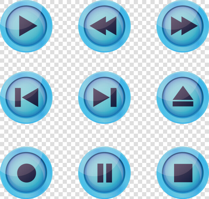 Blue Play Associated Button Euclidean Vector Icon   Iconos De Reproductor De Musica  HD Png DownloadTransparent PNG