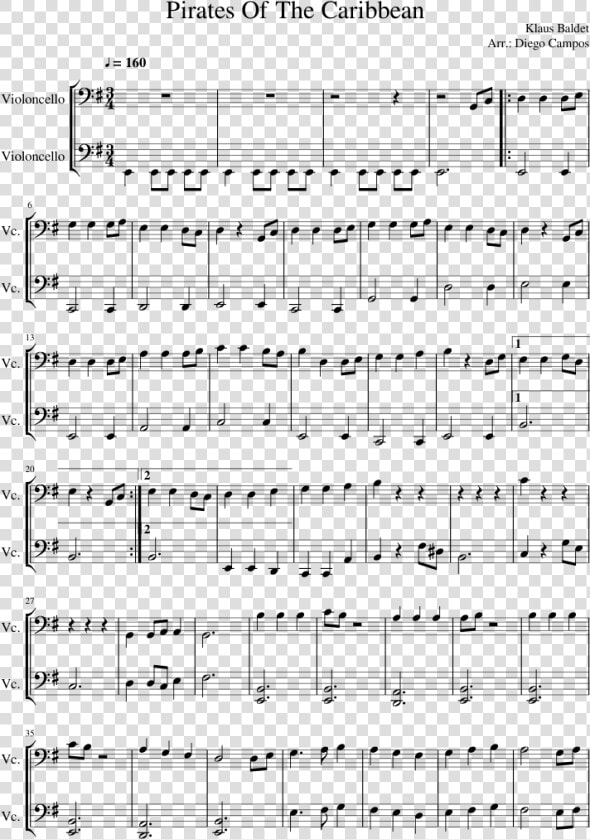 Pirates Of The Caribbean Sheet Music Composed By Klaus   Sheet Music  HD Png DownloadTransparent PNG