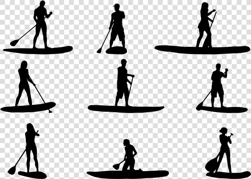 Silhouette Standup Paddleboarding Clip Art   Stand Up Paddle Silhouette  HD Png DownloadTransparent PNG