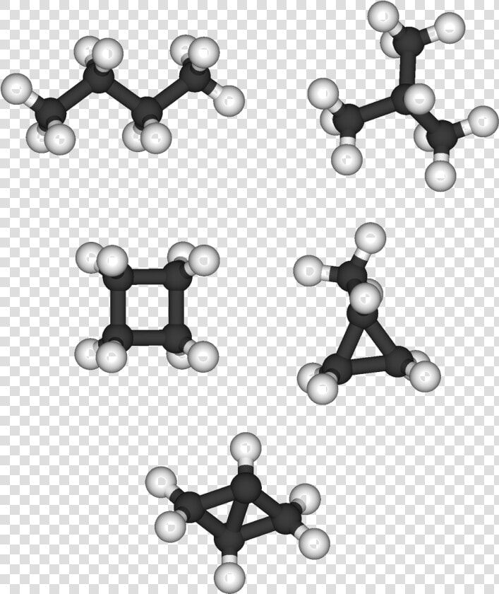 Saturated C4 Hydrocarbons Ball And Stick  HD Png DownloadTransparent PNG