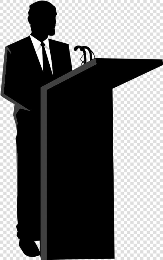 Businessman Silhouette   Person Speaking On A Podium  HD Png DownloadTransparent PNG