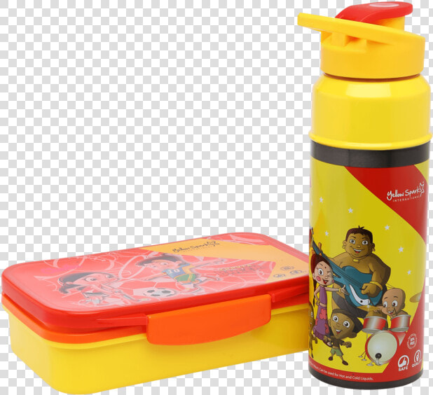 Unisex Chhota Bheem Tiffin Box And Water Bottle Combo   Water Bottle With Tiffin  HD Png DownloadTransparent PNG