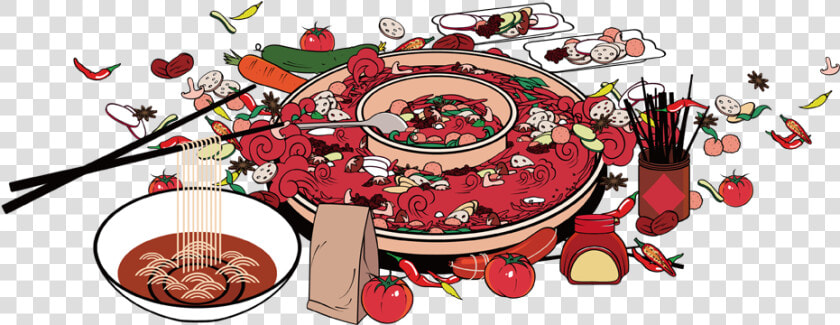 Transparent Appetizers Clipart   Chinese Hot Pot Illustration  HD Png DownloadTransparent PNG