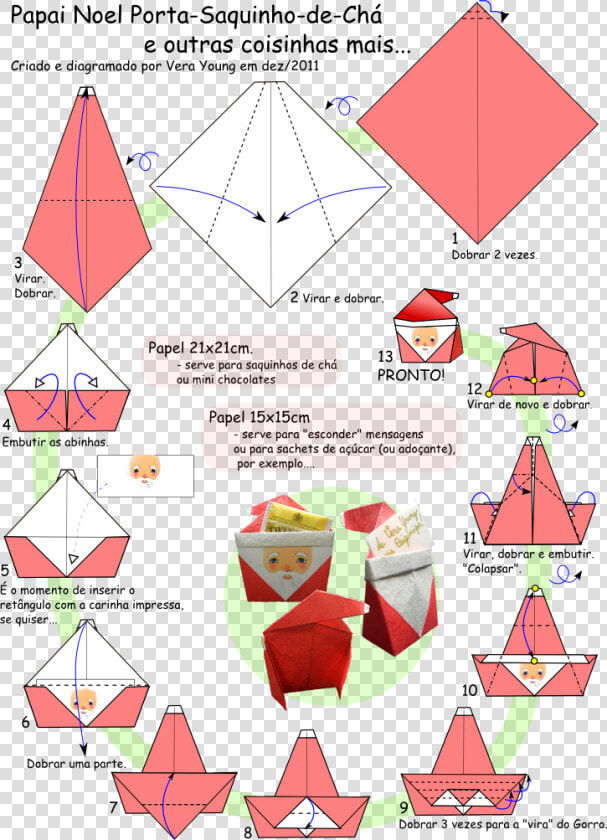 Origami Papai Noel Tutorial  HD Png DownloadTransparent PNG