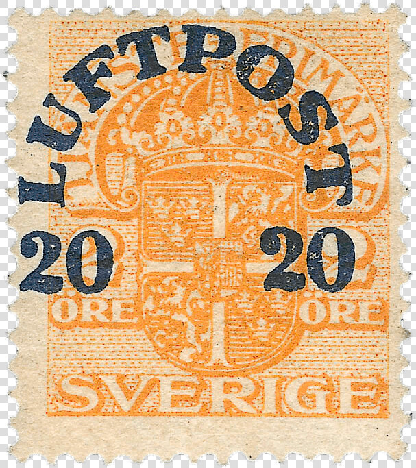 20o On 2o Orange Air Post Stamp    Rare 2 Ore Sverige Stamps  HD Png DownloadTransparent PNG