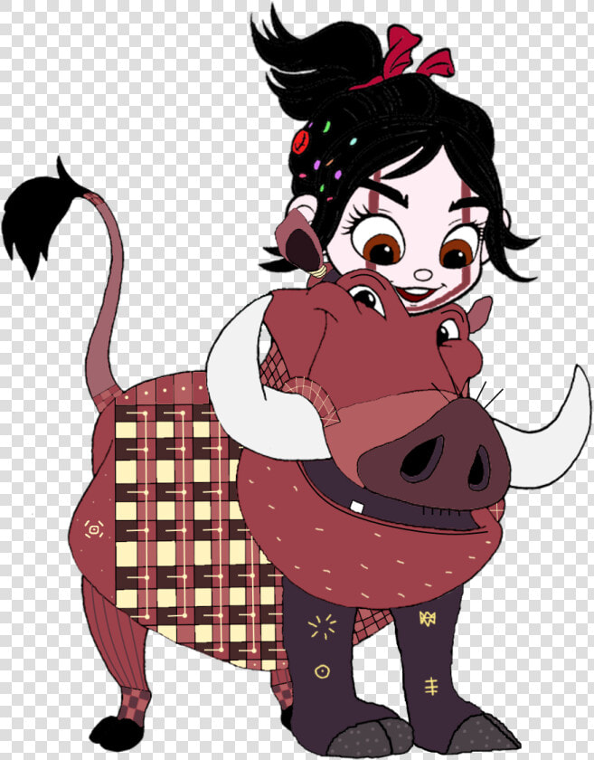 Vanellope Dressed As Pumbaa   Timon And Pumbaa  HD Png DownloadTransparent PNG