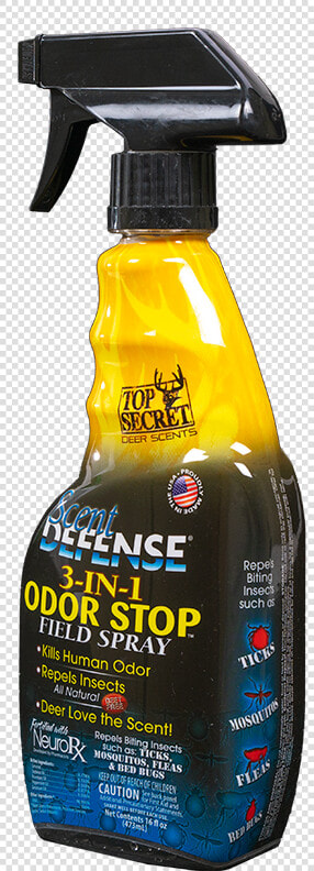 Top Secret Deer Scents Defense Spray Front Angle View   Plastic Bottle  HD Png DownloadTransparent PNG