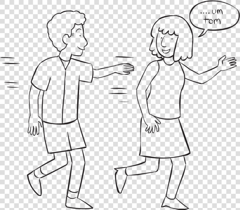 Man Tagging A Woman In Game Of Name Tag   Line Art  HD Png DownloadTransparent PNG