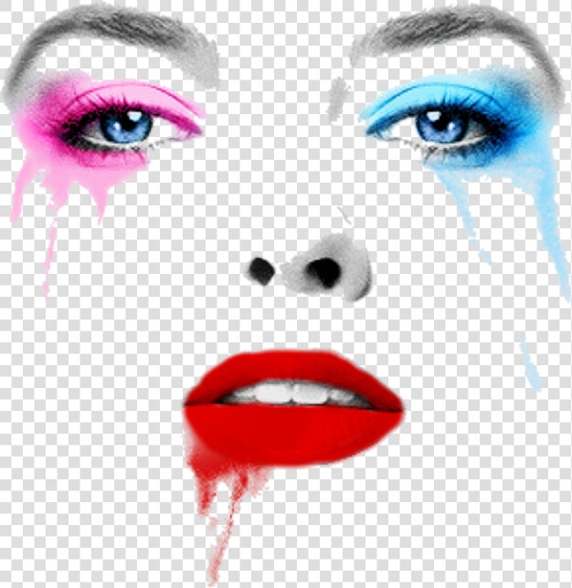  face  harleyquin  marvel  joker  batman  insane  cartoon   Harley Quinn Makeup Picsart  HD Png DownloadTransparent PNG