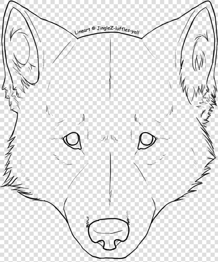 Freeuse Stock Free Wolf Head Lineart   Easy Grey Wolf Face Drawing  HD Png DownloadTransparent PNG