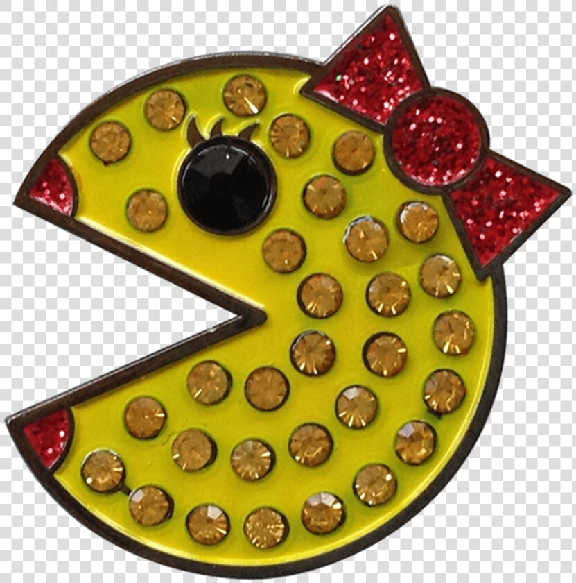 Arcade Ball Marker With Crystals   Ms  Pac man  HD Png DownloadTransparent PNG