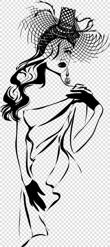  mq  woman  womens  red  black  lady  silhouette   Drawing Black And White  HD Png DownloadTransparent PNG