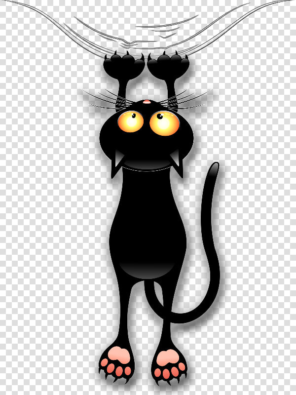 Fun Black Cat Falling   Cartoon Black Cat Falling  HD Png DownloadTransparent PNG