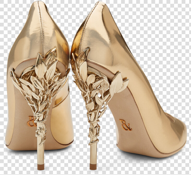 Gold Metallic Calf Leather With Light Gold Leaves Data   Basic Pump  HD Png DownloadTransparent PNG