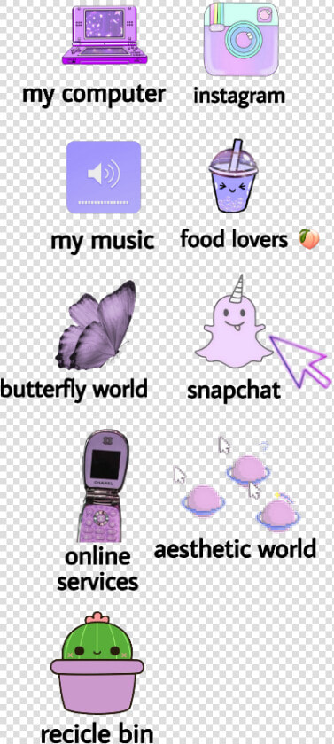 Aesthetic Icons Instagram   Aesthetic Computer Icons Picsart  HD Png DownloadTransparent PNG