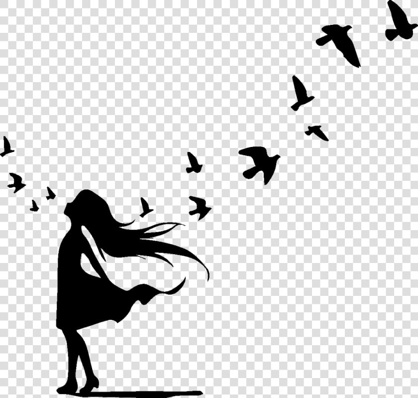 Small Birds Flying Cartoon Black And White Tattoo     Flying Small Bird Cartoon  HD Png DownloadTransparent PNG