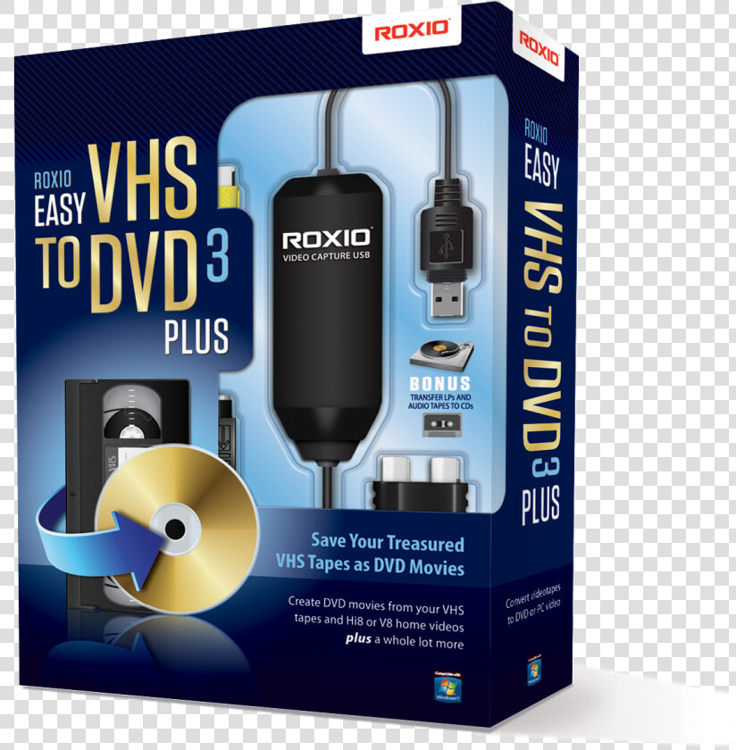 Easy Vhs To Dvd Download   Roxio Easy Vhs To Dvd 3 Plus  HD Png DownloadTransparent PNG