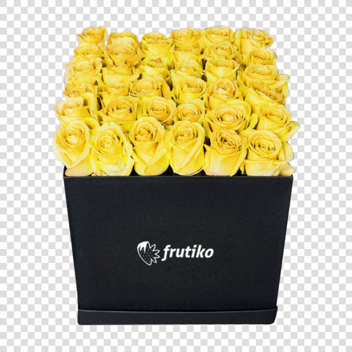 Black Box Of Yellow Roses   Yellow Roses In A Box  HD Png DownloadTransparent PNG