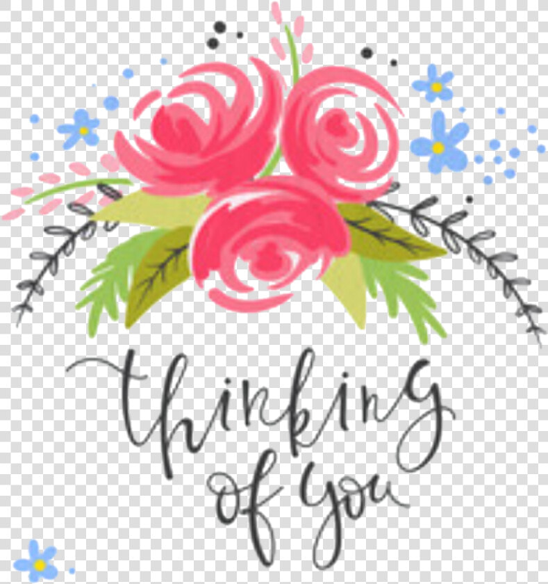 Words Sayings Quotes Floral Header   Thinking Of You With Flower  HD Png DownloadTransparent PNG