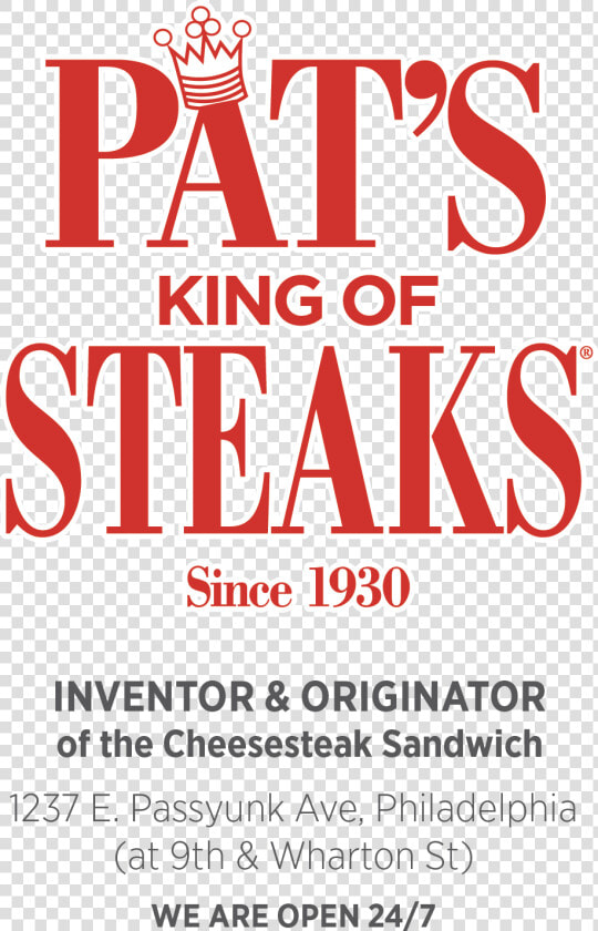 Logowaddress2   Pat  39 s King Of Steaks Logo  HD Png DownloadTransparent PNG