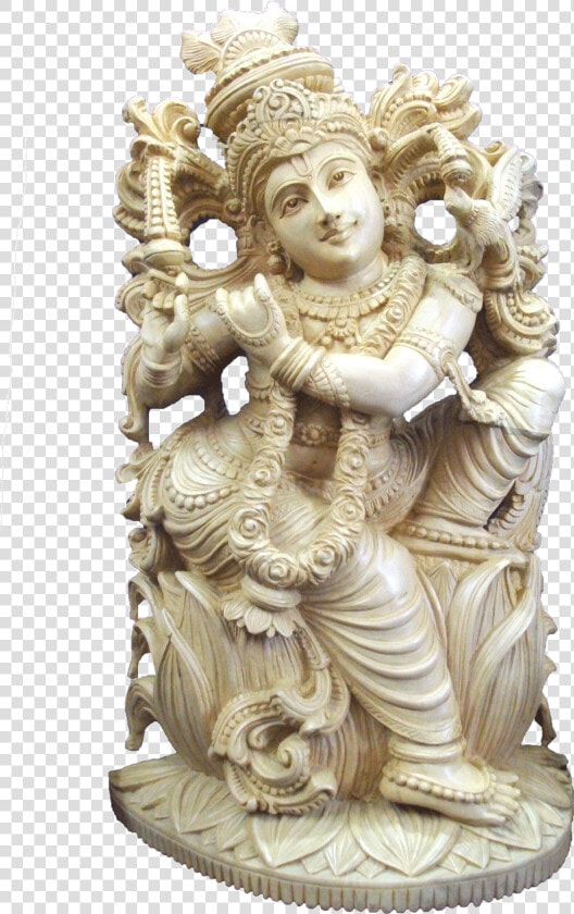 Sitting Krishnan Front   Carving  HD Png DownloadTransparent PNG