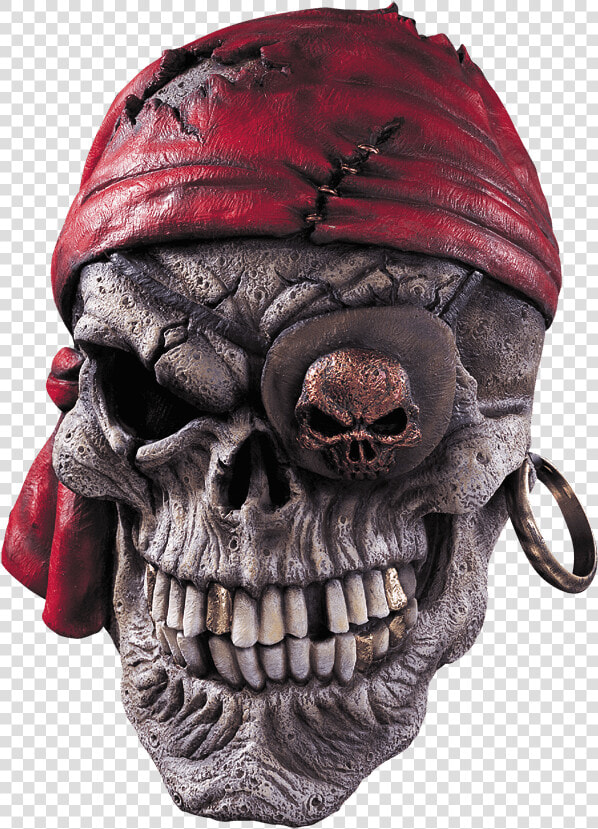 Grinning Pirate Skull Mask   Latex Pirate Skull Mask  HD Png DownloadTransparent PNG