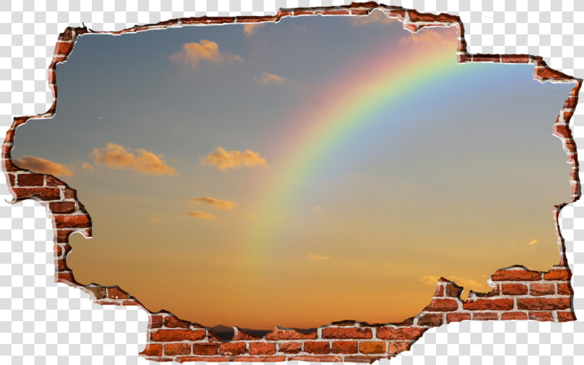 Zapwalls Decals Rainbow Sunset Sky Breaking Wall Nature   Transparent Break Wall Png  Png DownloadTransparent PNG