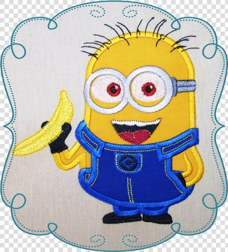 Transparent Minions Banana Png   Cartoon Hand Embroidery Designs  Png DownloadTransparent PNG