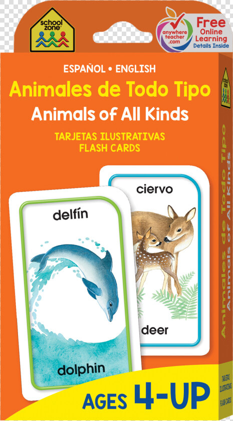 Bilingual Animals Of All Kinds Flash Cards   School Zone Numbers Flashcards  HD Png DownloadTransparent PNG