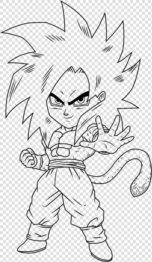 Goku Ssj4 Coloring Pages   Goku Chibi Coloring Pages  HD Png DownloadTransparent PNG