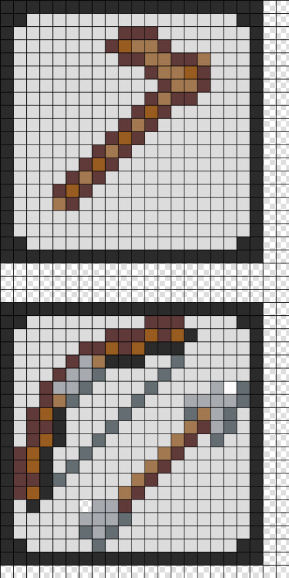 Minecraft Coaster Pt 2 Perler Bead Pattern   Bead Sprite   Perler Bead Minecraft Bow And Arrow  HD Png DownloadTransparent PNG