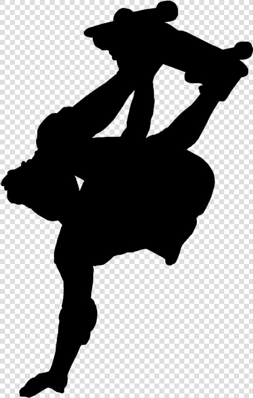 Skateboard Handplant Clip Art  Skateboard Outlined   Skateboarder Silhouette Clipart  HD Png DownloadTransparent PNG