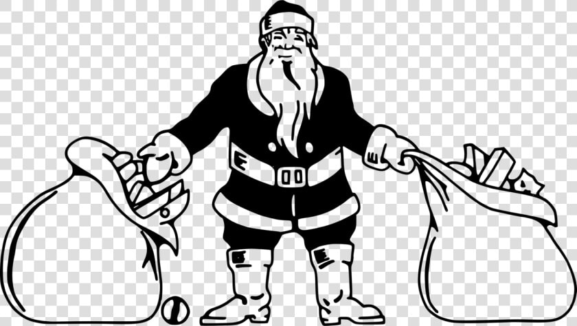 Santa And Mrs Claus Png Black And White   Christmas Clipart Black And White Clips Christmas  Transparent PngTransparent PNG