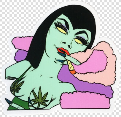 Stoner Babe Sticker   Cartoon  HD Png DownloadTransparent PNG