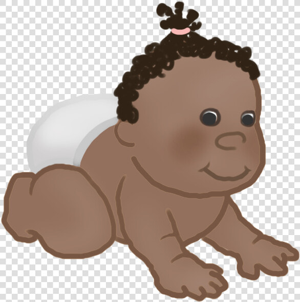 Crawling Baby Clipart Dark Curls   Cartoon  HD Png DownloadTransparent PNG