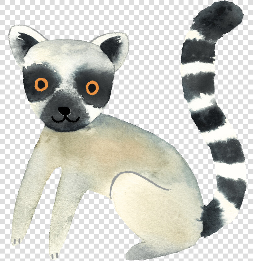 Transparent Lemur Png   Watercolour Vector Jungle Animals  Png DownloadTransparent PNG