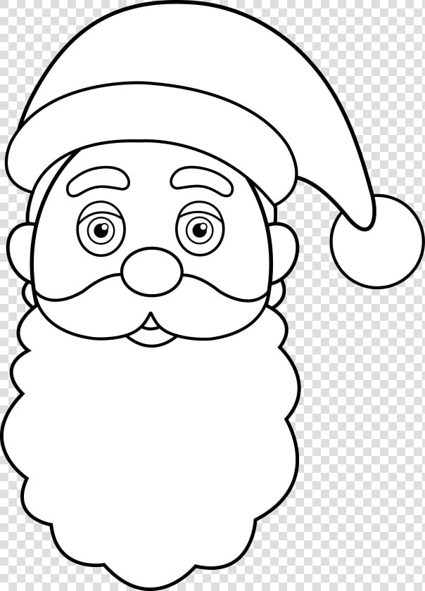 White face line Art head cartoon black And White fictional   Santa Claus Face  HD Png DownloadTransparent PNG