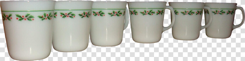 Set Of 6 Heavy Pyrex Corning Christmas Holly Days D  HD Png DownloadTransparent PNG