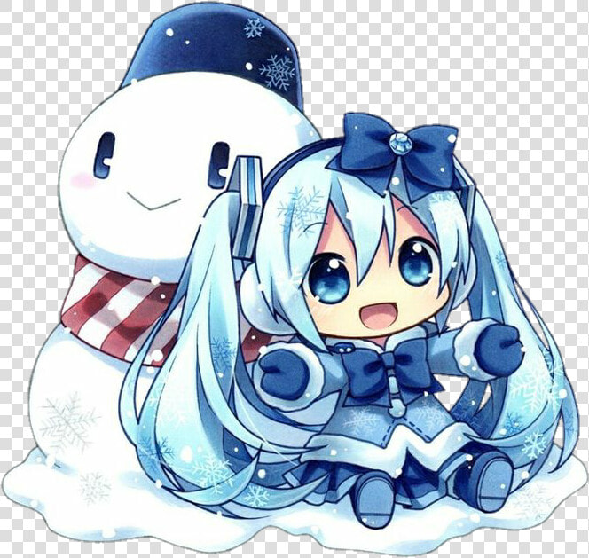 Hatsune Miku Vocaloid Christmas Snowman Kawaii   Hatsune Miku Chibi Kawaii  HD Png DownloadTransparent PNG