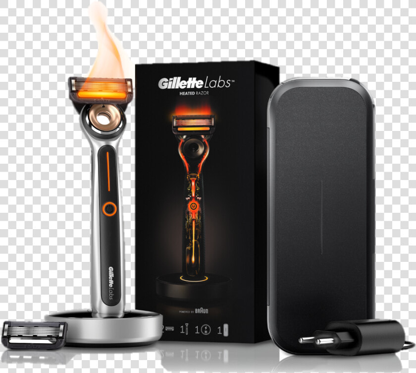 Heated Razor With Deluxe Travel Charging Case   Gillette Heated Razor Travel Case  HD Png DownloadTransparent PNG