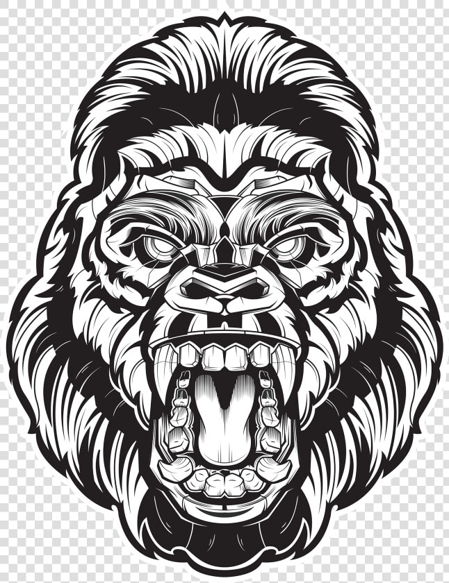 Angry Gorilla Face Png Clipart   Png Download   Angry Gorilla Clip Art  Transparent PngTransparent PNG