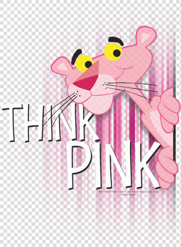 Pink Panther Think Pink Men S Regular Fit T shirt   Pink Panther  HD Png DownloadTransparent PNG