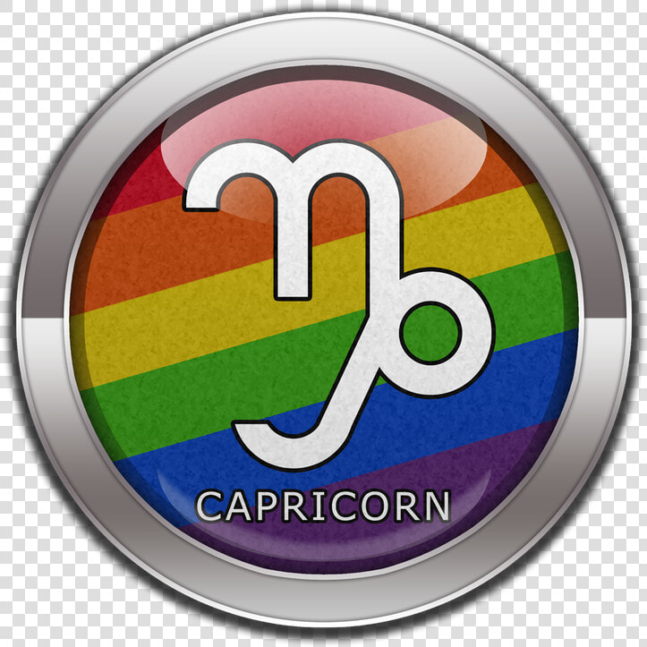 Capricorn Horoscope Symbol On Round Lgbt Rainbow Pride   Bisexual Capricorn  HD Png DownloadTransparent PNG