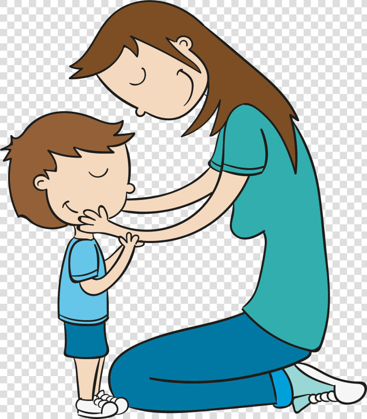 Hand Drawn Cartoon Mother And Child Decoration Vector   Mother Cartoon Png  Transparent PngTransparent PNG