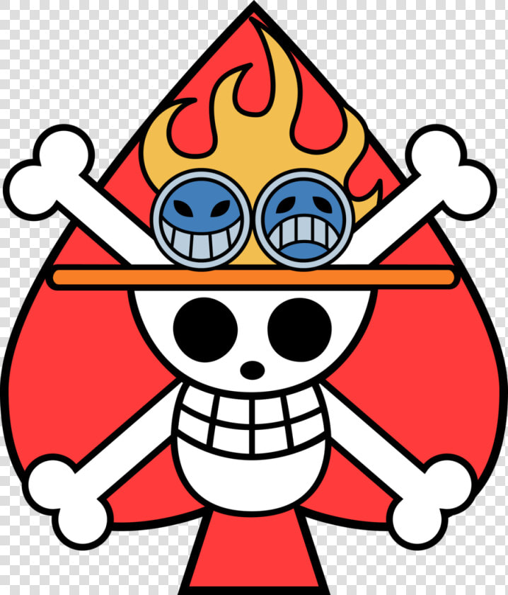 Transparent Pirate Flag Png   One Piece Jolly Roger Ace  Png DownloadTransparent PNG