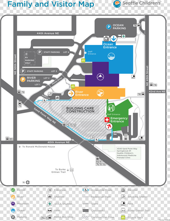 Seattle Children S Hospital Family And Visitor Map   Seattle Children  39 s Hospital Wright Auditorium  HD Png DownloadTransparent PNG