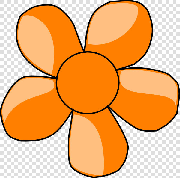 Orange Flower Clip Art At Clker   Outline Clipart Free Flower Black And White  HD Png DownloadTransparent PNG